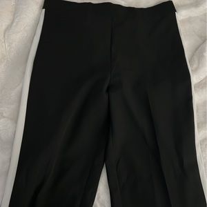 Black dress pants with side white stripes